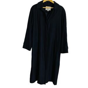 Vintage Y2K London Fog Long Hooded Trench Coat Black Size L